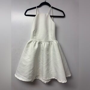 Tobi White Halter Mini Dress XS Open Back Fit Flare Party Cocktail Graduation